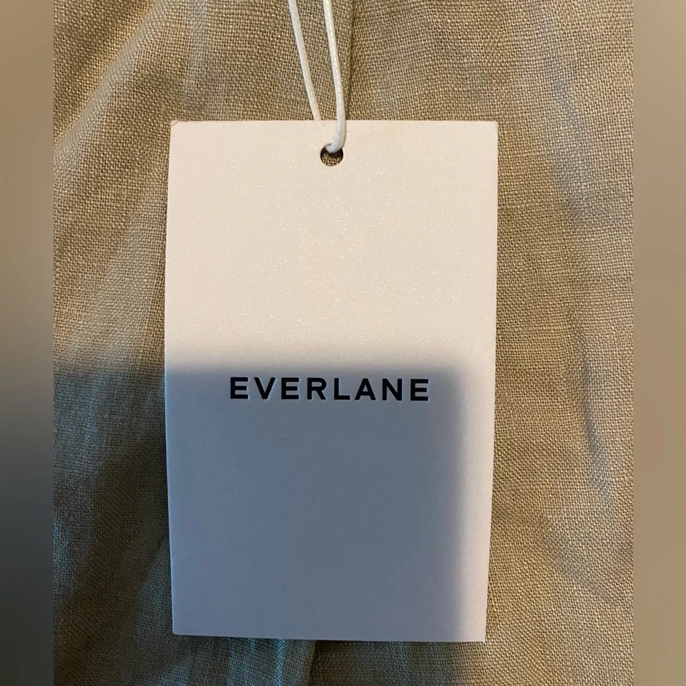NWT Everlane European Flax Linen High Waisted Wide Leg Trousers Size 10
